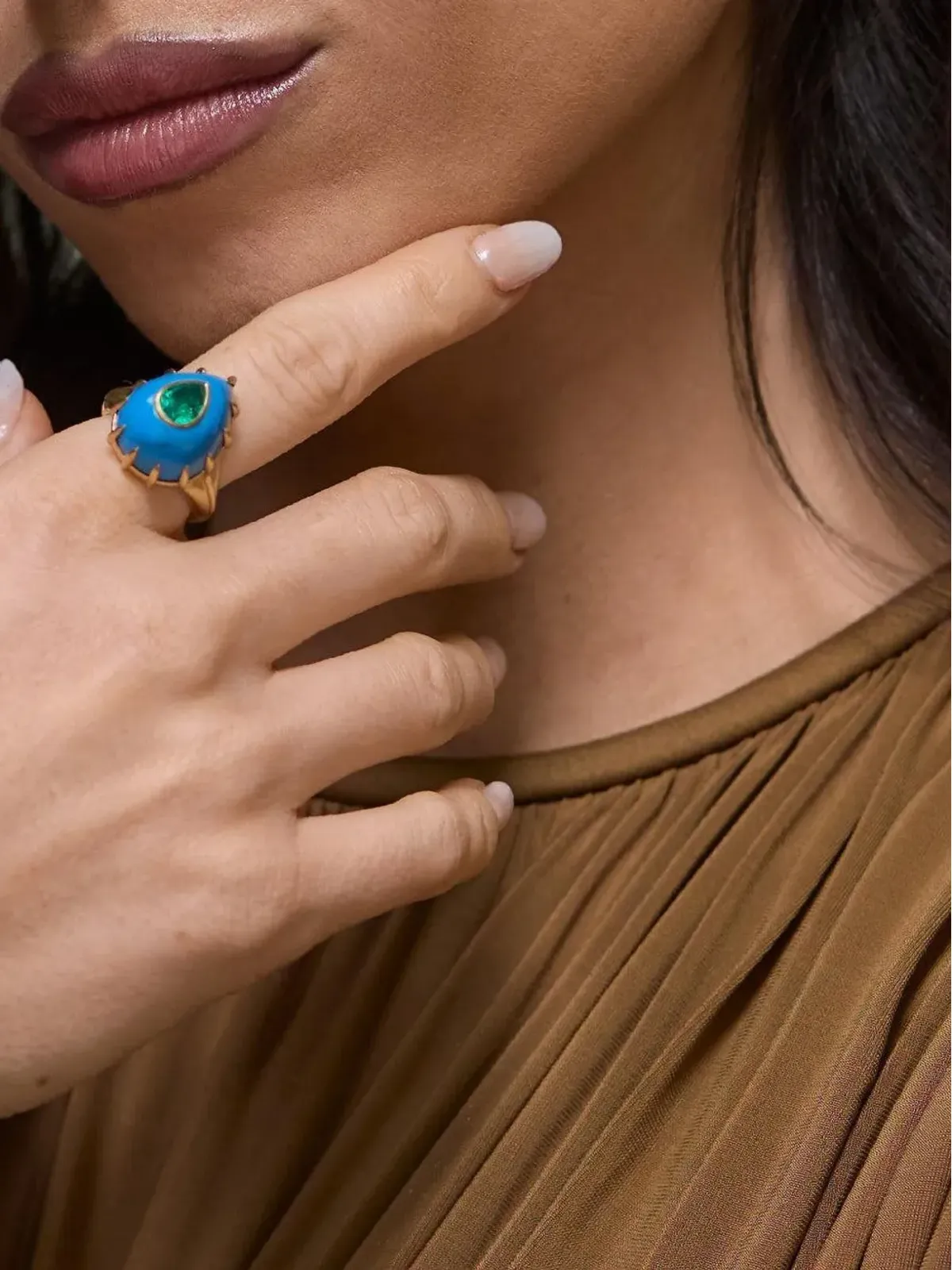 Meredith Young 18K yellow gold Emerald Futuristic ring - Blue - 画像2