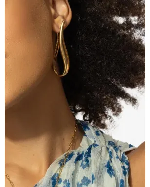 Lisa Nik 18K イエローゴールド ウェーブ長尺ピアス - サムネイル2