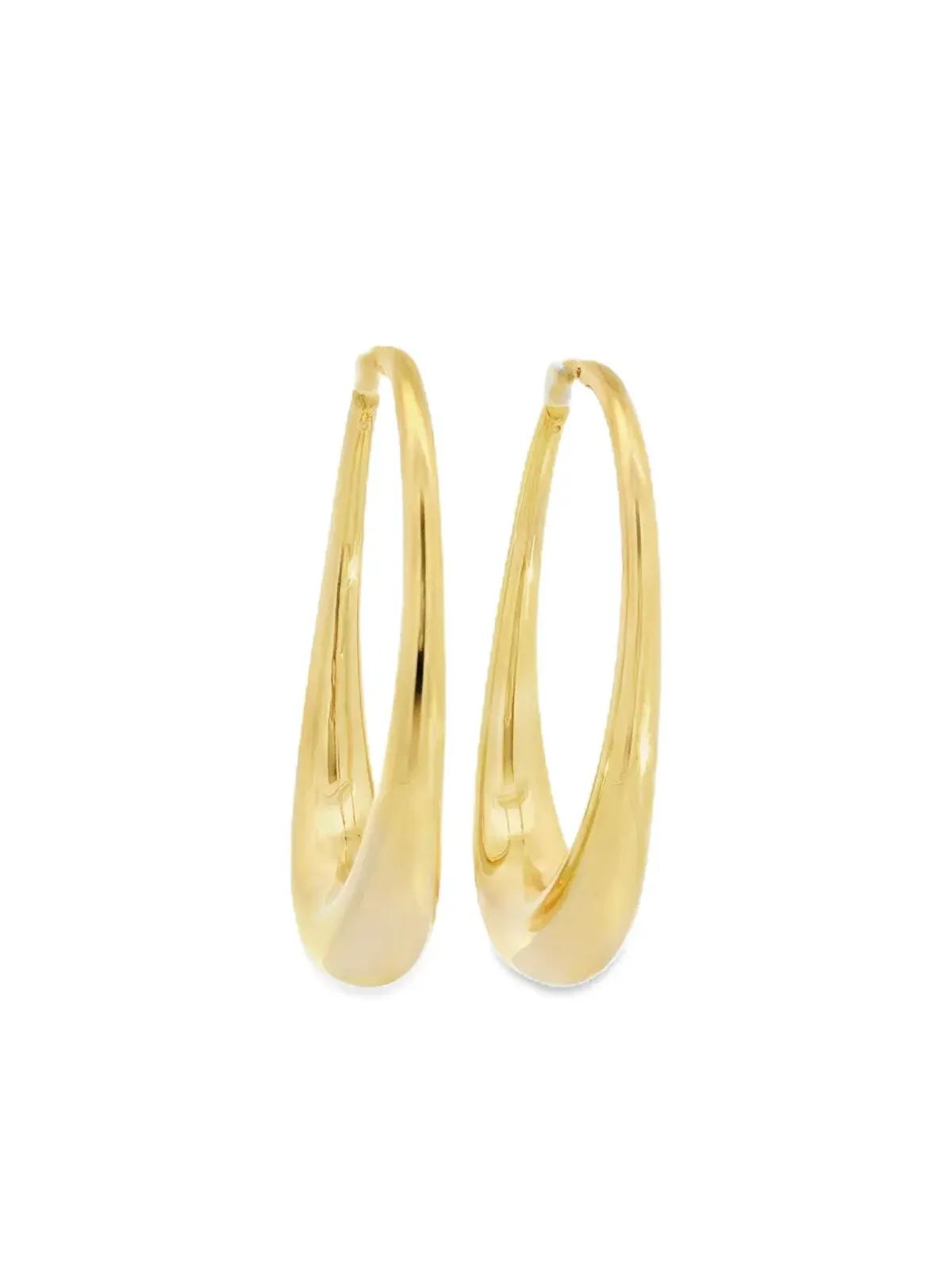 Lisa Nik 18K イエローゴールド 長楕円形フープピアス - 画像3