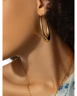 Lisa Nik 18K イエローゴールド 長楕円形フープピアス - サムネイル4