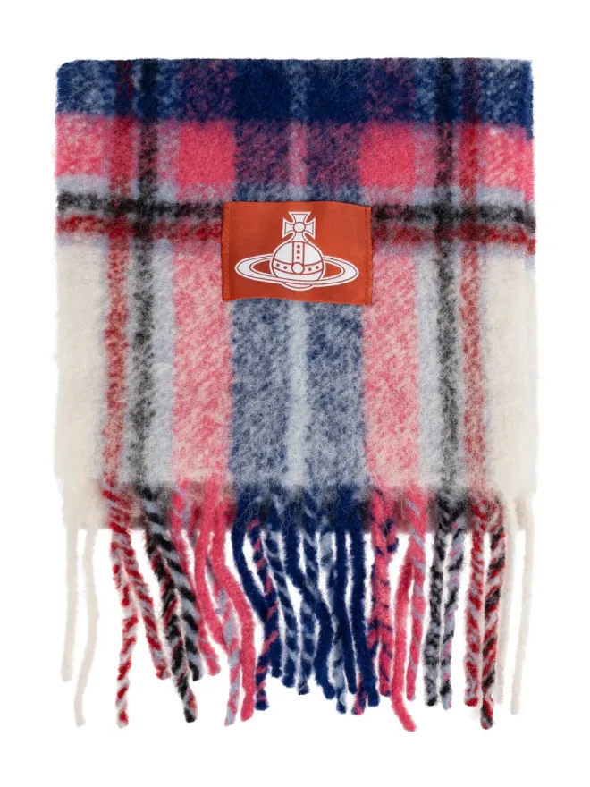 Vivienne Westwood Vivienne Westwood チェック柄フリンジスカーフの商品画像