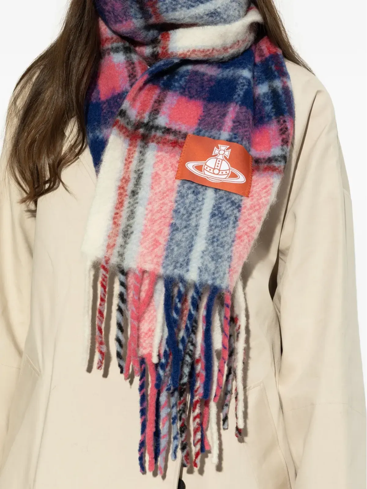 Vivienne Westwood チェック柄フリンジスカーフ - 画像5