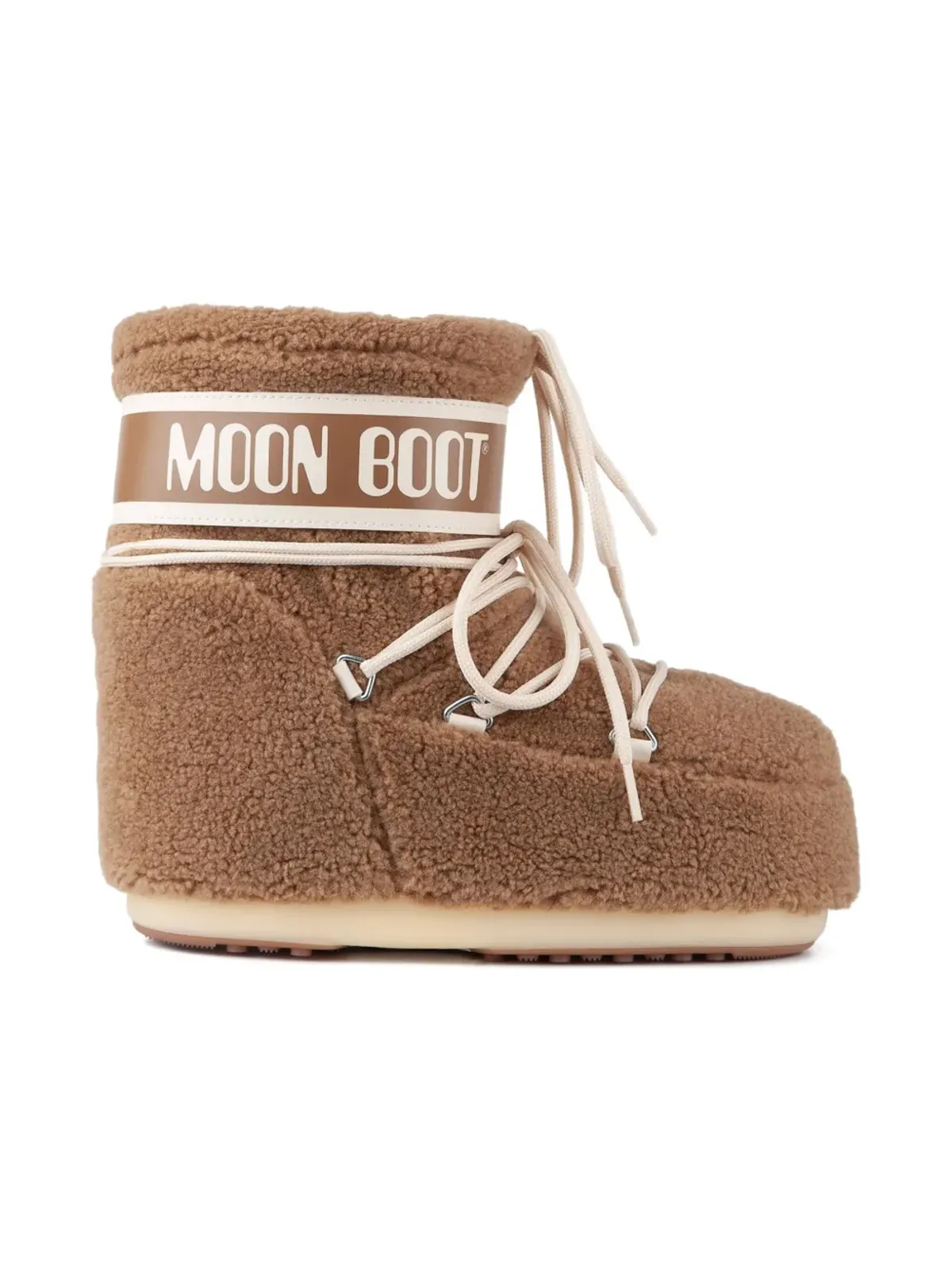 Moon Boot Kids アイコン ロー Camel ロゴ レースアップ ブーツ - 画像2