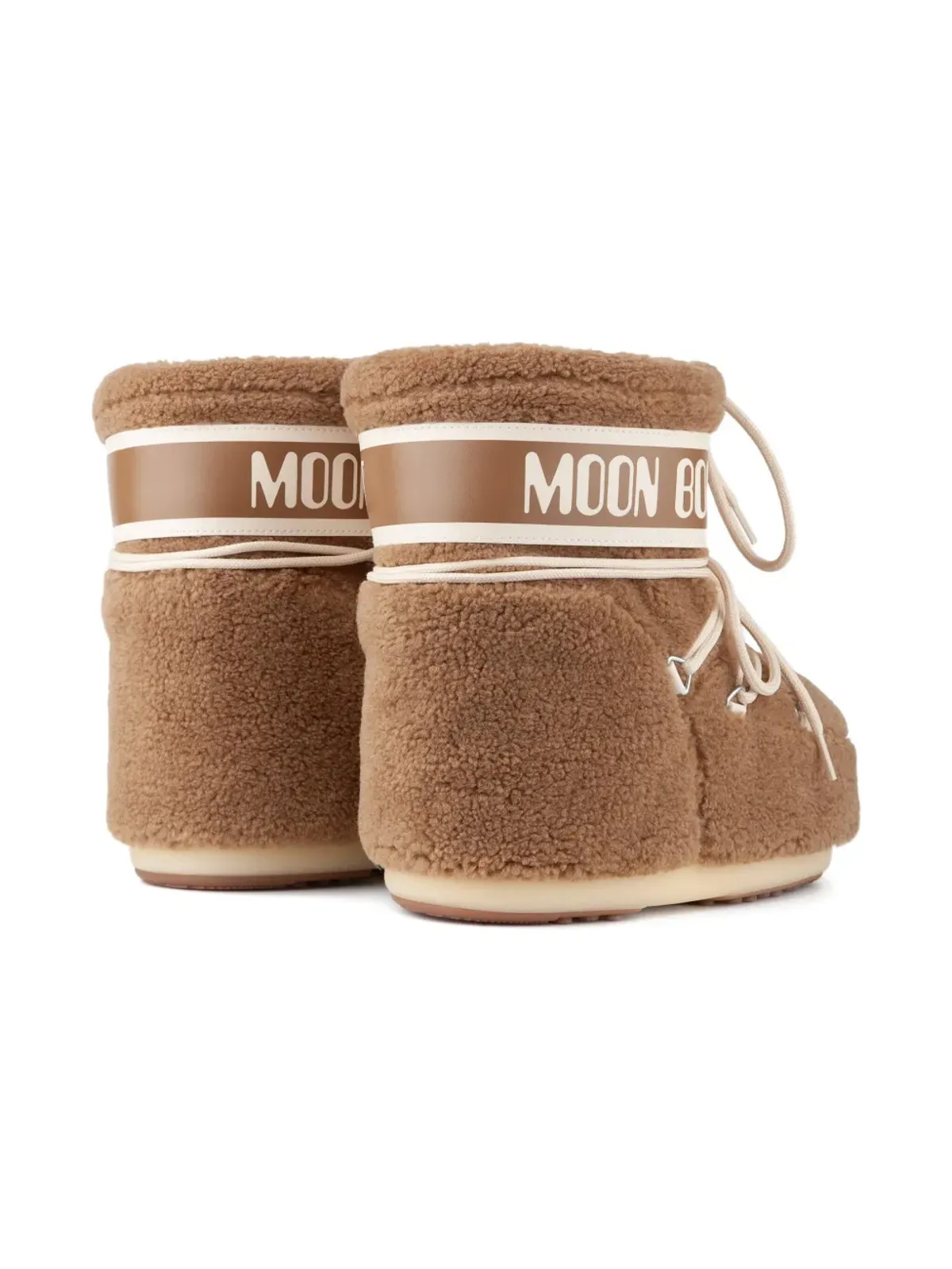Moon Boot Kids アイコン ロー Camel ロゴ レースアップ ブーツ - 画像4