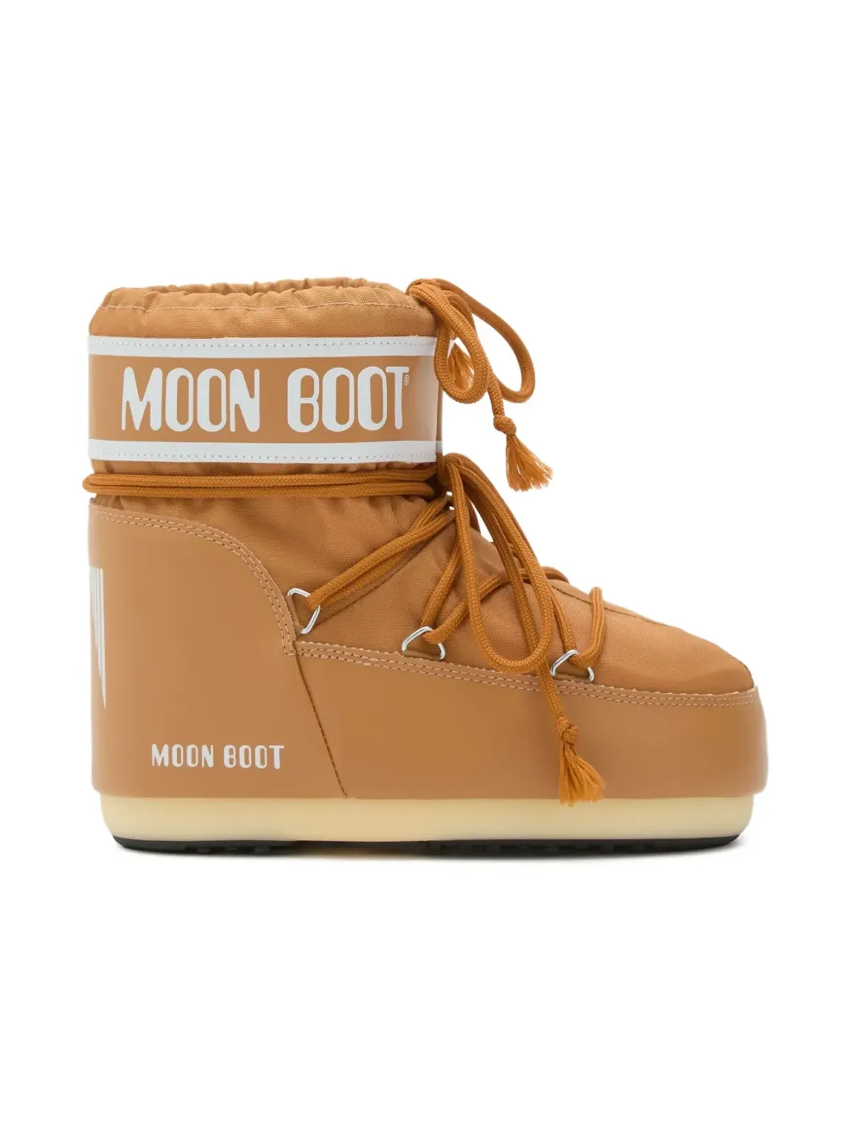 Moon Boot Kids アイコン ロー ブラウン レースアップ ロゴ ブーツ - 画像1
