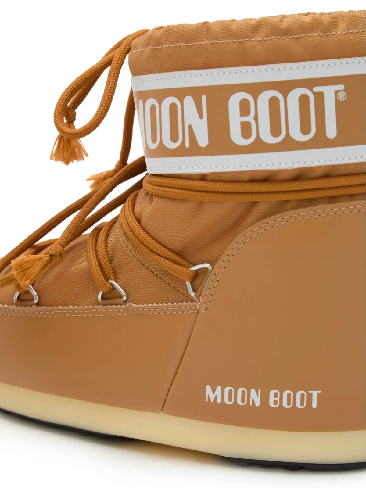 Moon Boot Kids アイコン ロー ブラウン レースアップ ロゴ ブーツ - 画像4