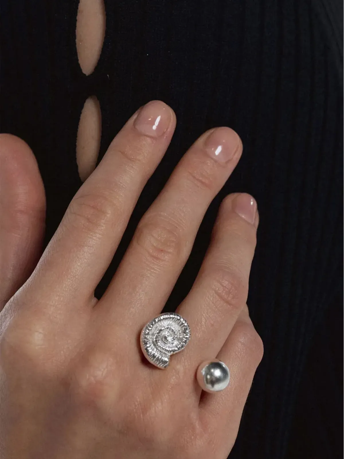 NO MORE Sea Snail open ring - 画像2