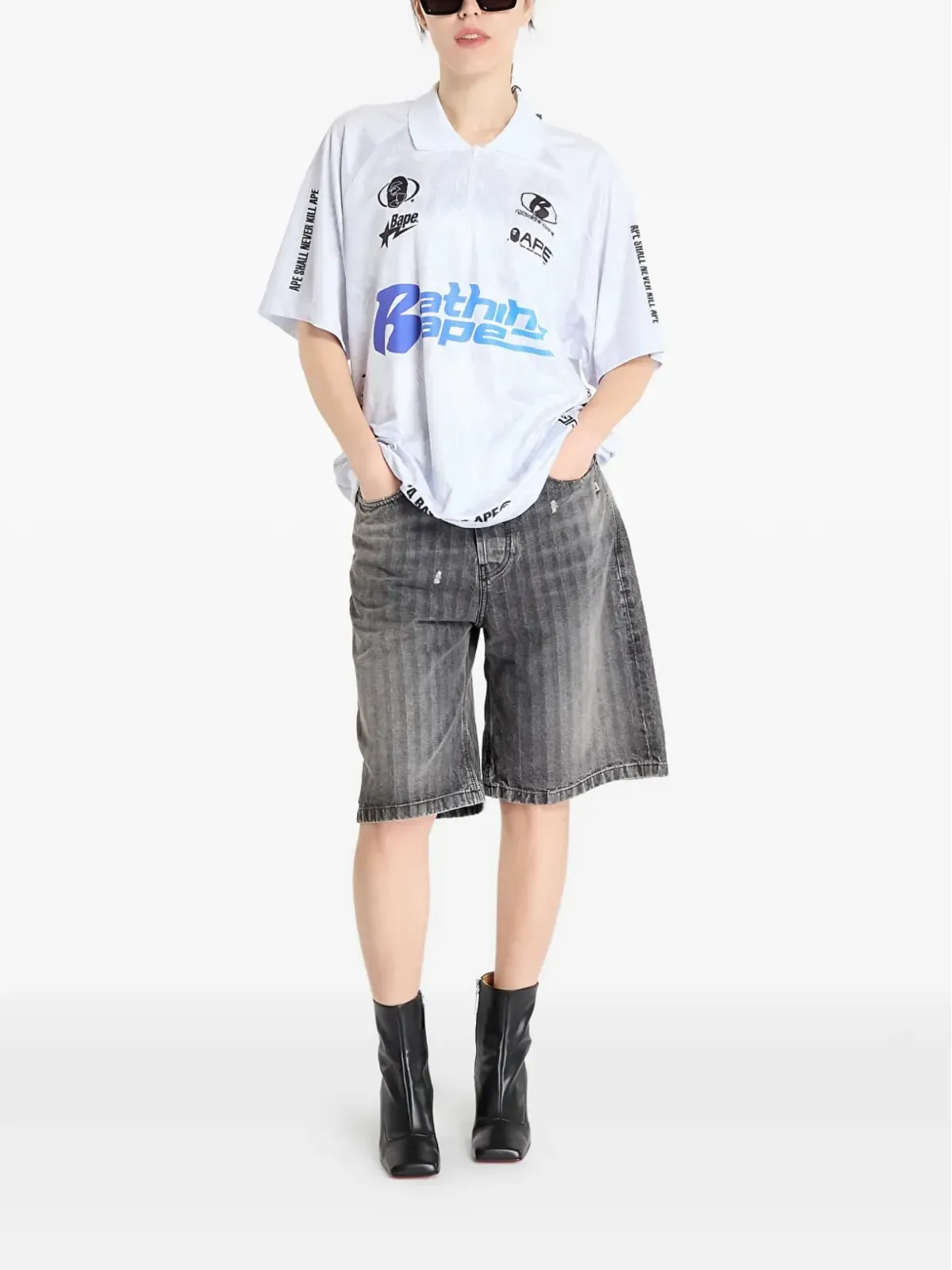A BATHING APE® 炎プリント半ジップジャージ - 画像2