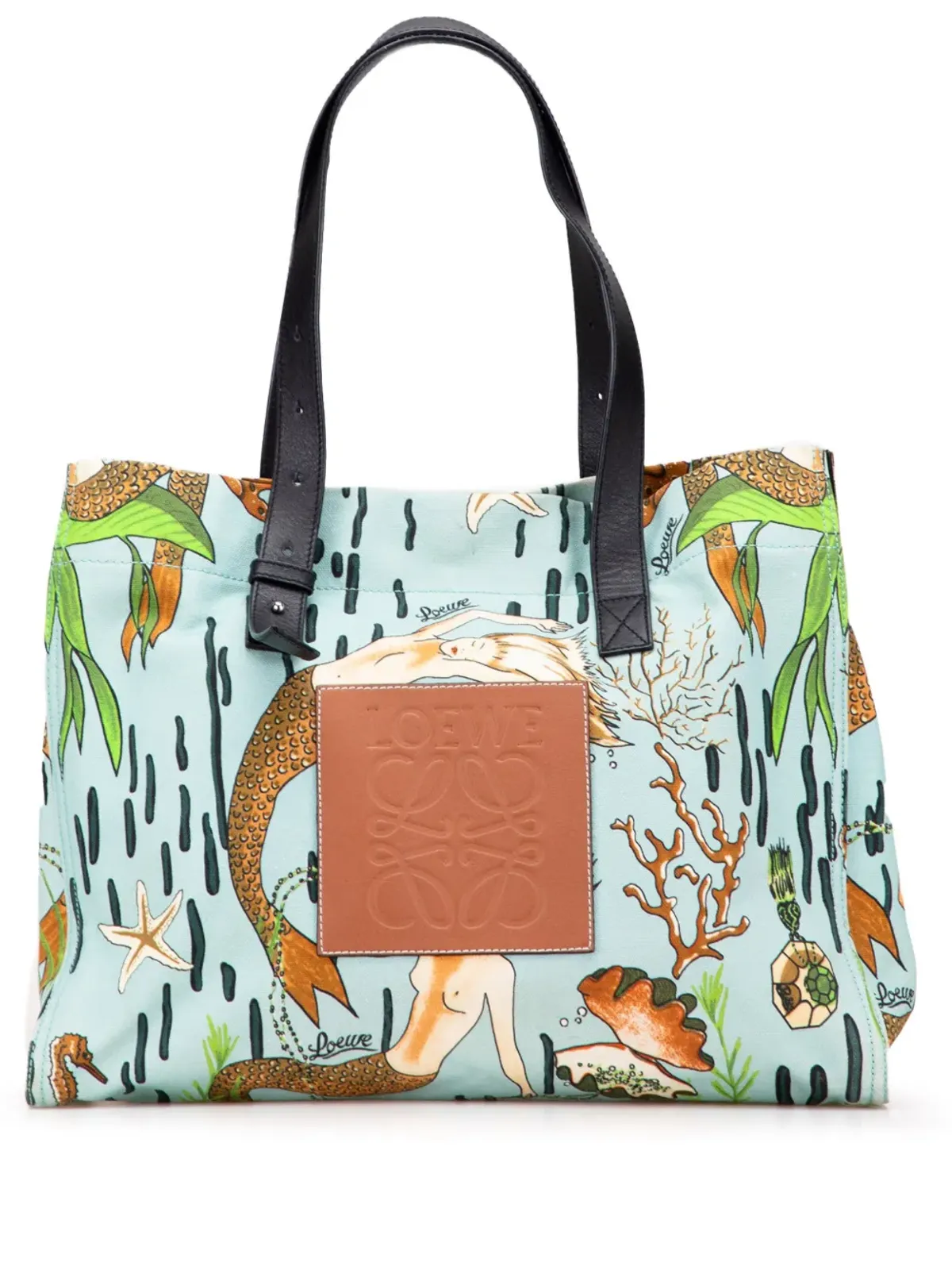 Loewe Pre-Owned パウラス・イビサ キャンバス マーメイドプリント トートバッグ - 画像1