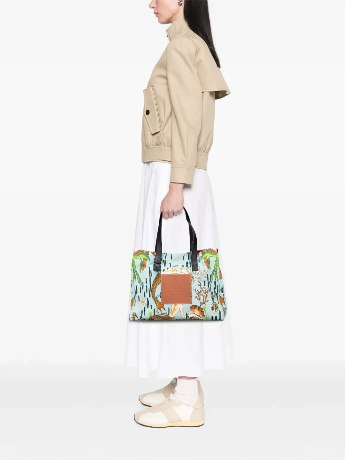 Loewe Pre-Owned パウラス・イビサ キャンバス マーメイドプリント トートバッグ - 画像2