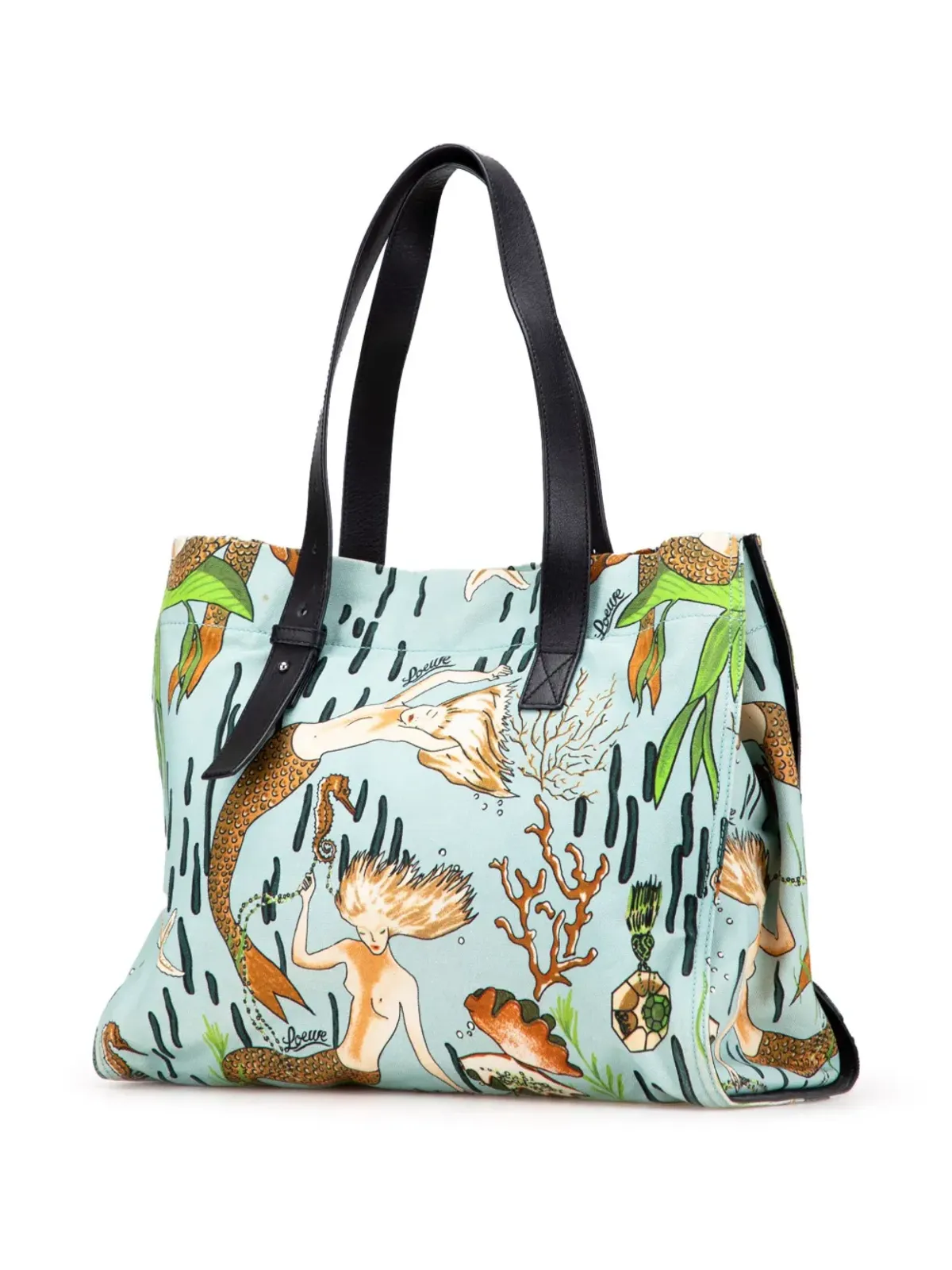 Loewe Pre-Owned パウラス・イビサ キャンバス マーメイドプリント トートバッグ - 画像3