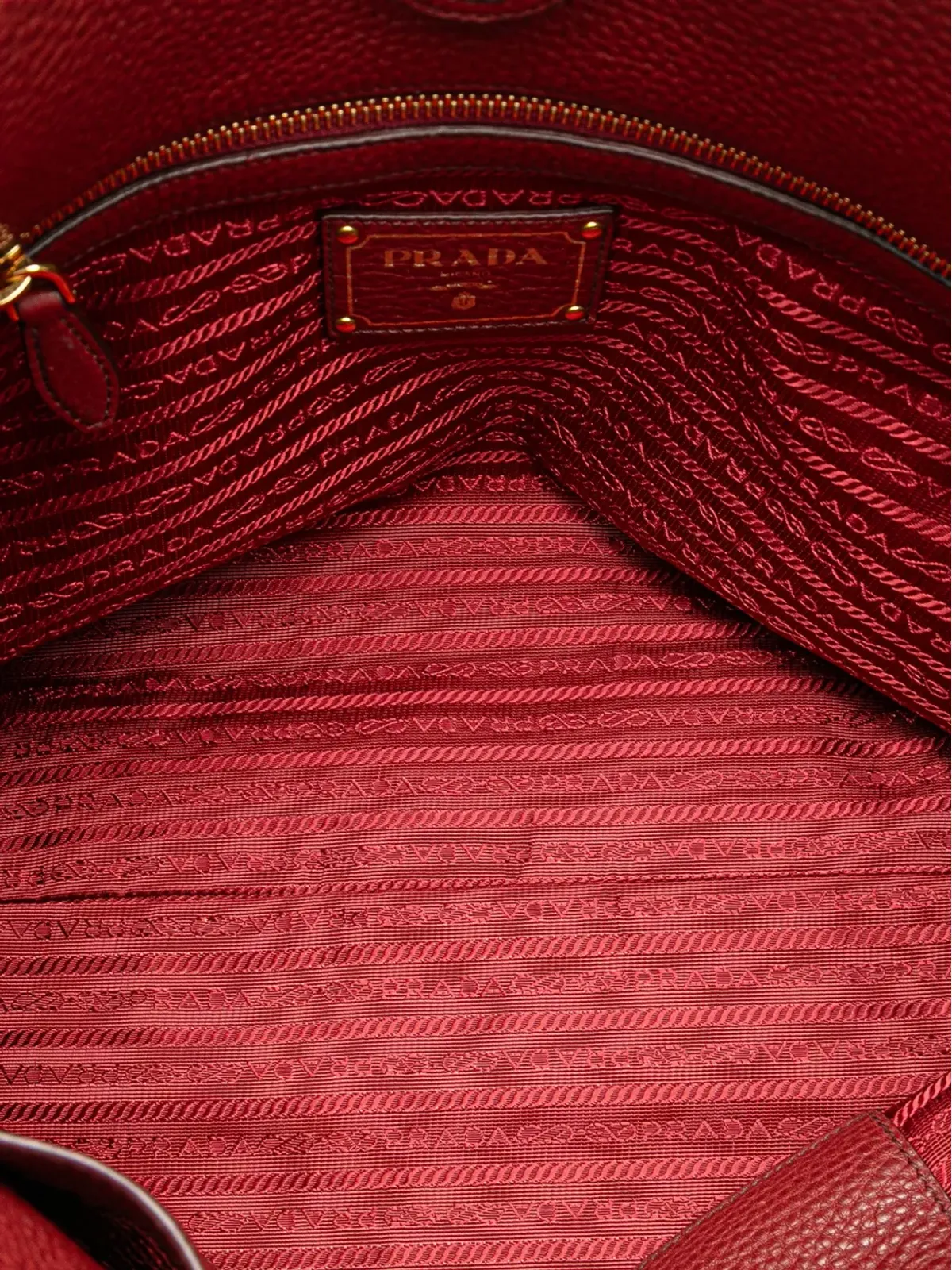 Prada Pre-Owned Vitello Daino ショッピング トートバッグ レッド - 画像5