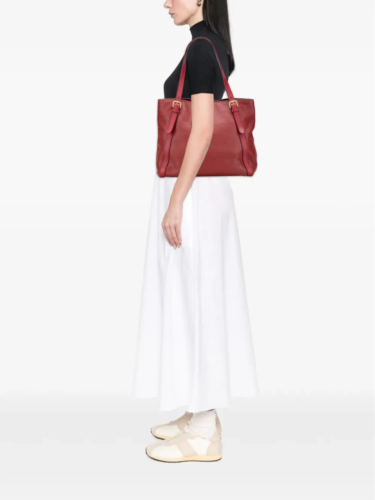 Prada Pre-Owned Vitello Daino ショッピング トートバッグ レッド - 画像2