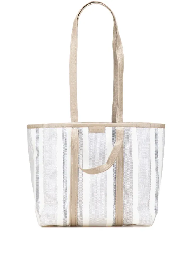 Balenciaga Pre-Owned Balenciaga Pre-Owned Barbes East West ウーブン カーフスキン ショッパーバッグ（サッチェル） - グレーの商品画像