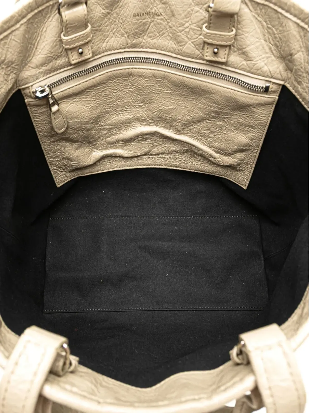 Balenciaga Pre-Owned Barbes East West ウーブン カーフスキン ショッパーバッグ（サッチェル） - グレー - 画像5