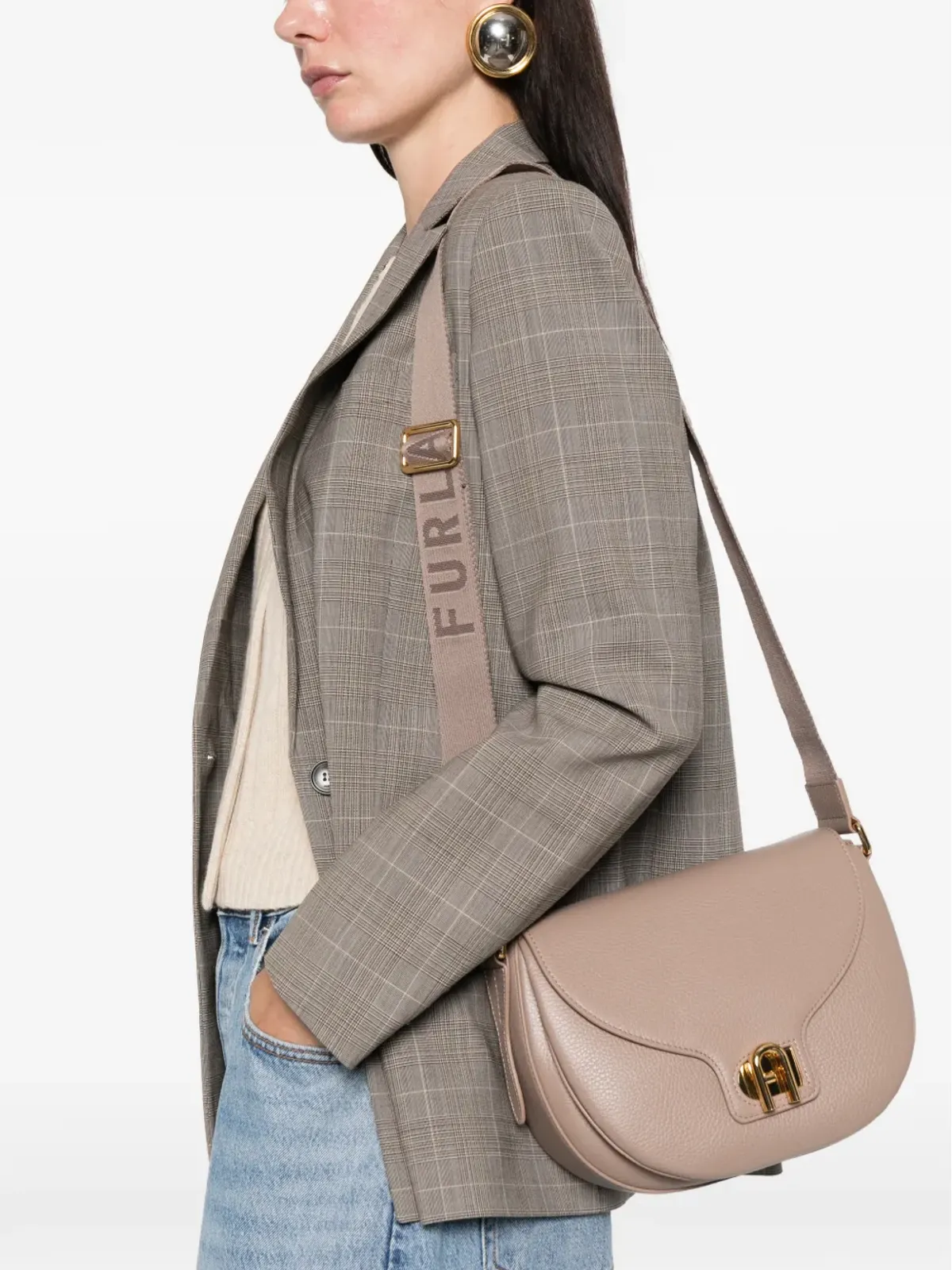 Furla Lotus グレインドテクスチャー ショルダーバッグ - 画像2
