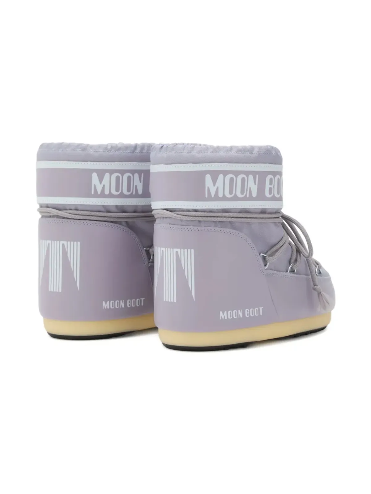 Moon Boot Kids アイコン ロー Lilac ロゴプリント レースアップ ブーツ - 画像3