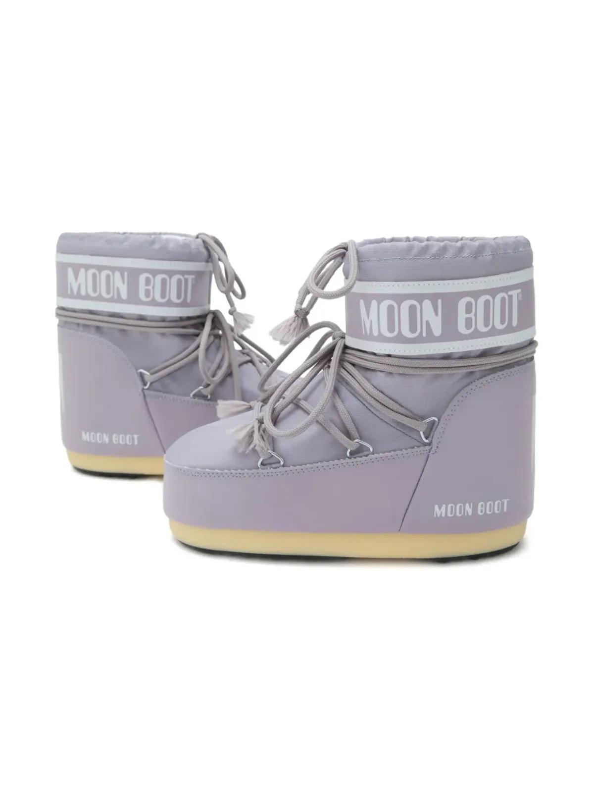 Moon Boot Kids アイコン ロー Lilac ロゴプリント レースアップ ブーツ - 画像4