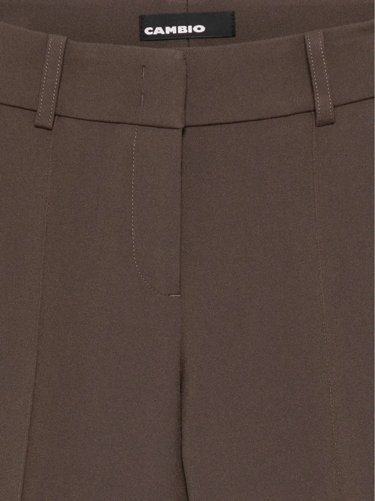 Cambio ベルトループジップフライ クロップドパンツ - Brown - 画像3