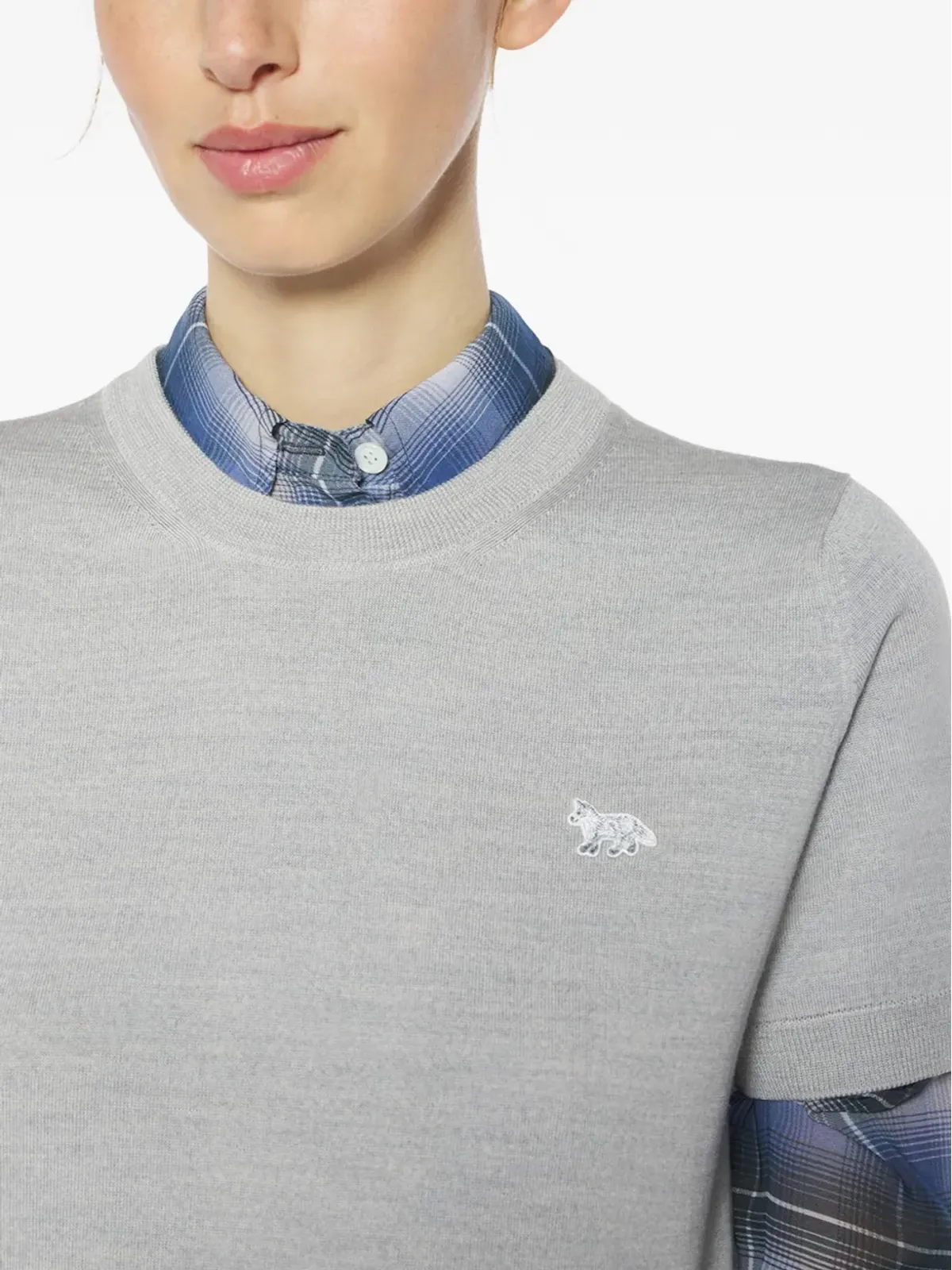 Maison Kitsuné キツネ刺繍入り半袖Tシャツ - 画像5