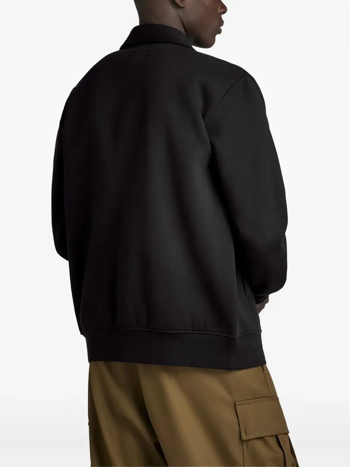 G-Star RAW ロゴ刺繍ジップアップスウェットシャツ - ブラック - 画像5