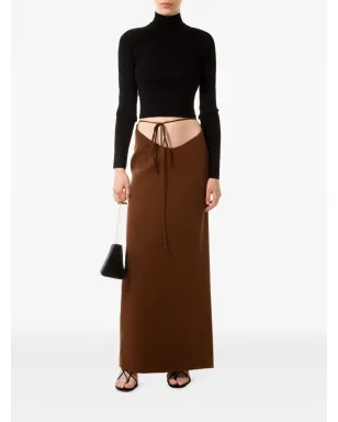 Aleksandre Akhalkatsishvili カットアウトマキシスカート - ブラウン - サムネイル2