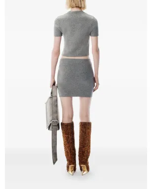 Alexander Wang リブ編みミニスカート - グレー - サムネイル3
