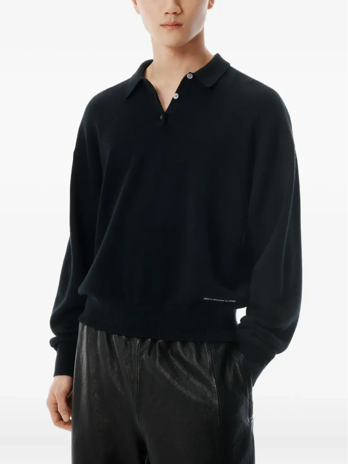 Alexander Wang ロゴパッチ長袖ポロシャツ - 画像5