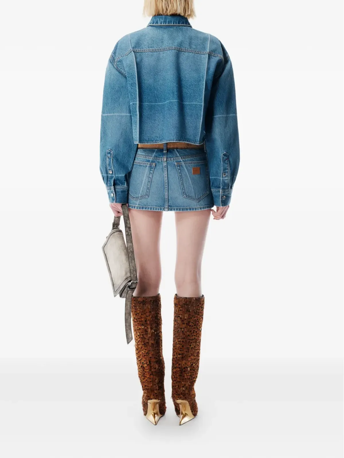 Alexander Wang フェードド・フォールド・ライン・シャツ ブルー - 画像3