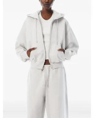Alexander Wang ラインストーン付きドローコード トラックパンツ - グレー - サムネイル4