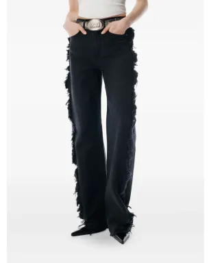 Alexander Wang フロート フレイド・シーム デニムジーンズ ブラック - サムネイル4
