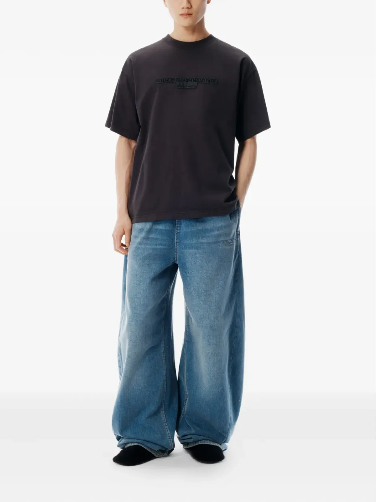 Alexander Wang ロゴパッチ半袖Tシャツ - 画像2