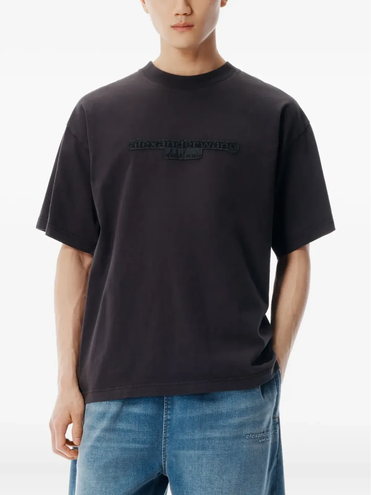 Alexander Wang ロゴパッチ半袖Tシャツ - 画像4