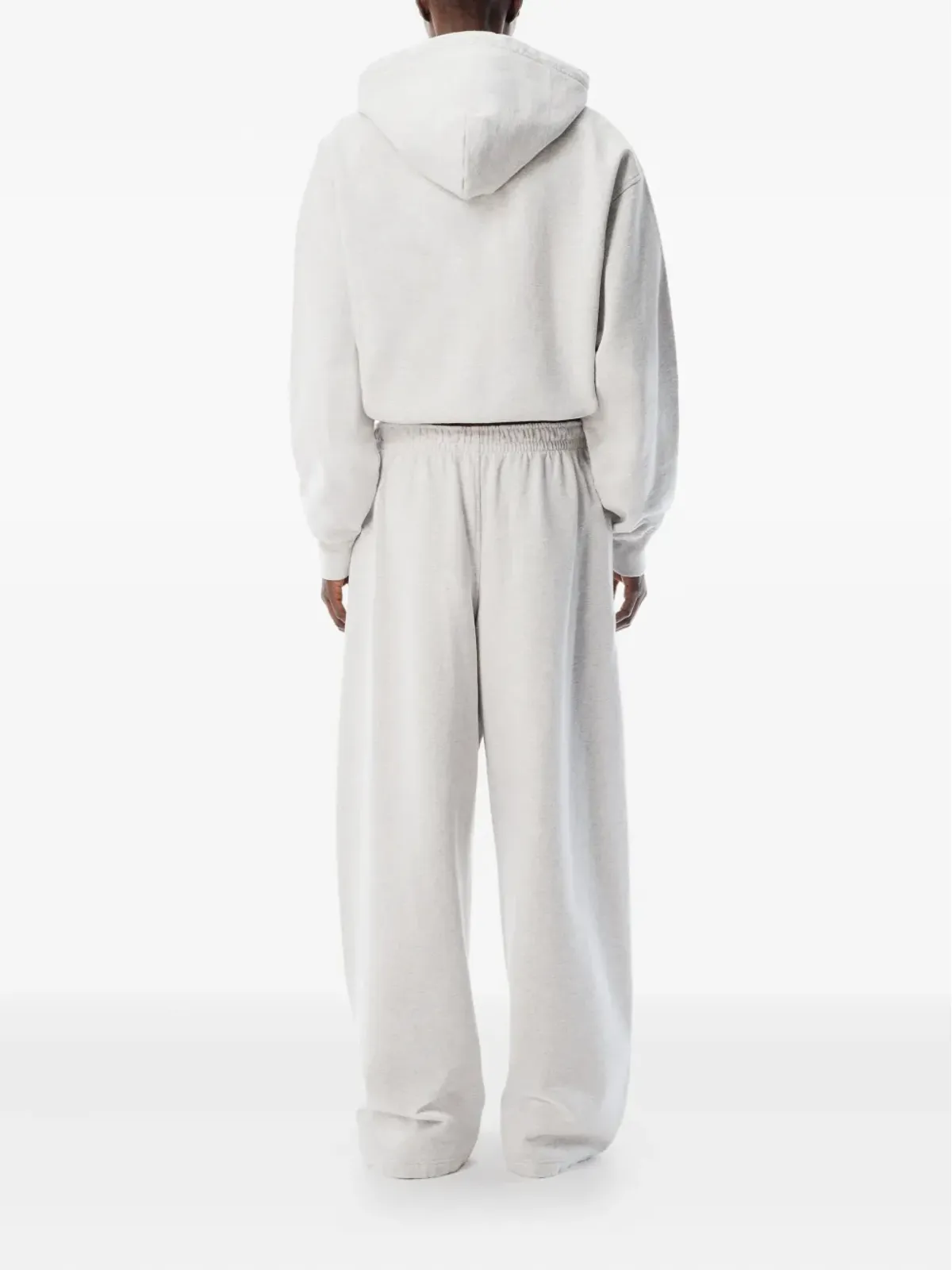 Alexander Wang ララインストーン付きドローコードジップアップフーディー（グレー） - 画像3
