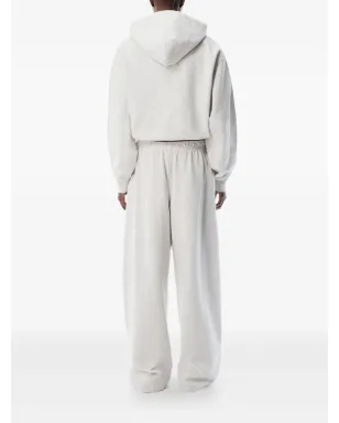 Alexander Wang ララインストーン付きドローコードジップアップフーディー（グレー） - サムネイル3