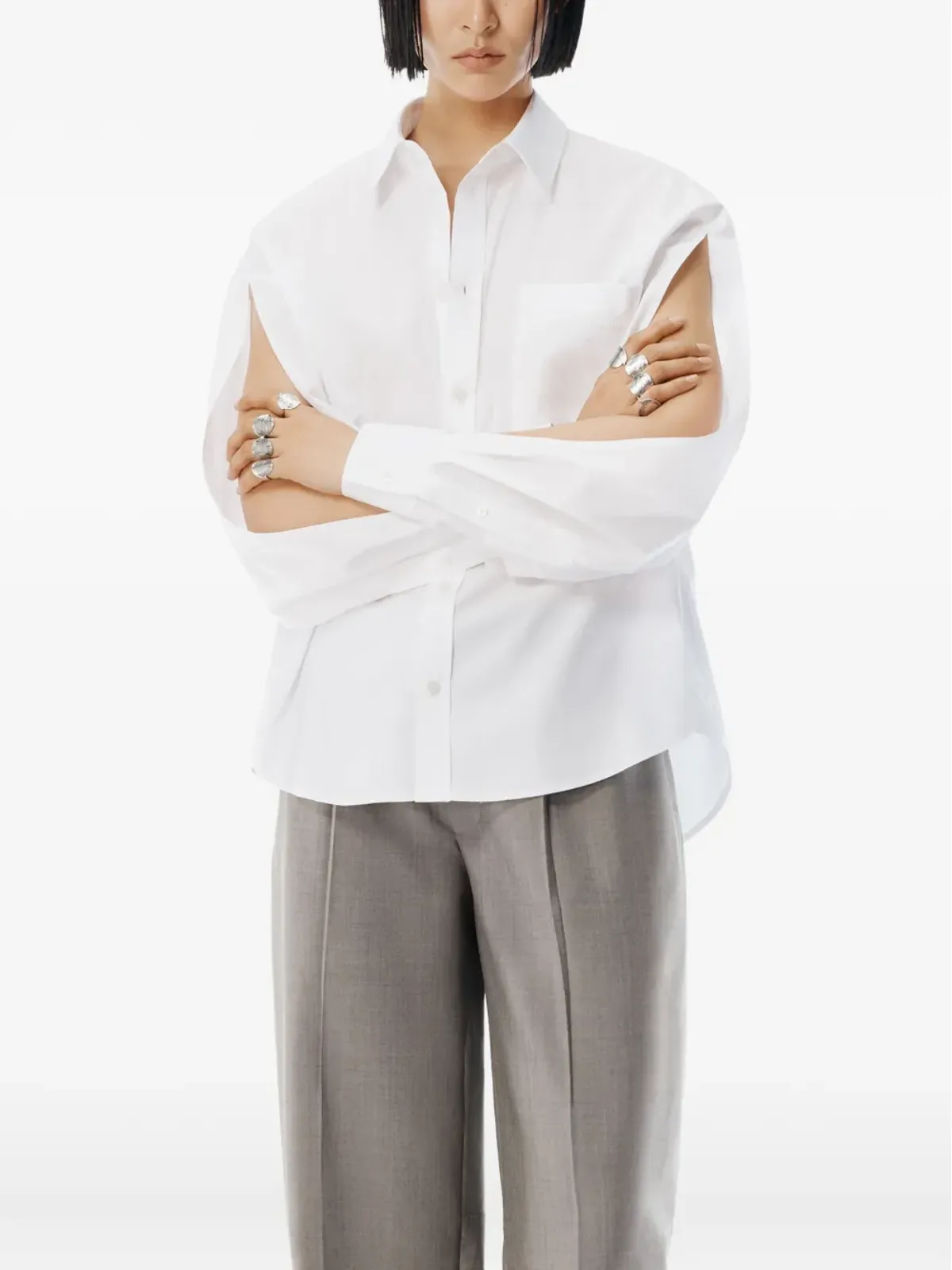 Alexander Wang スラッシュスリーブシャツ - 画像5