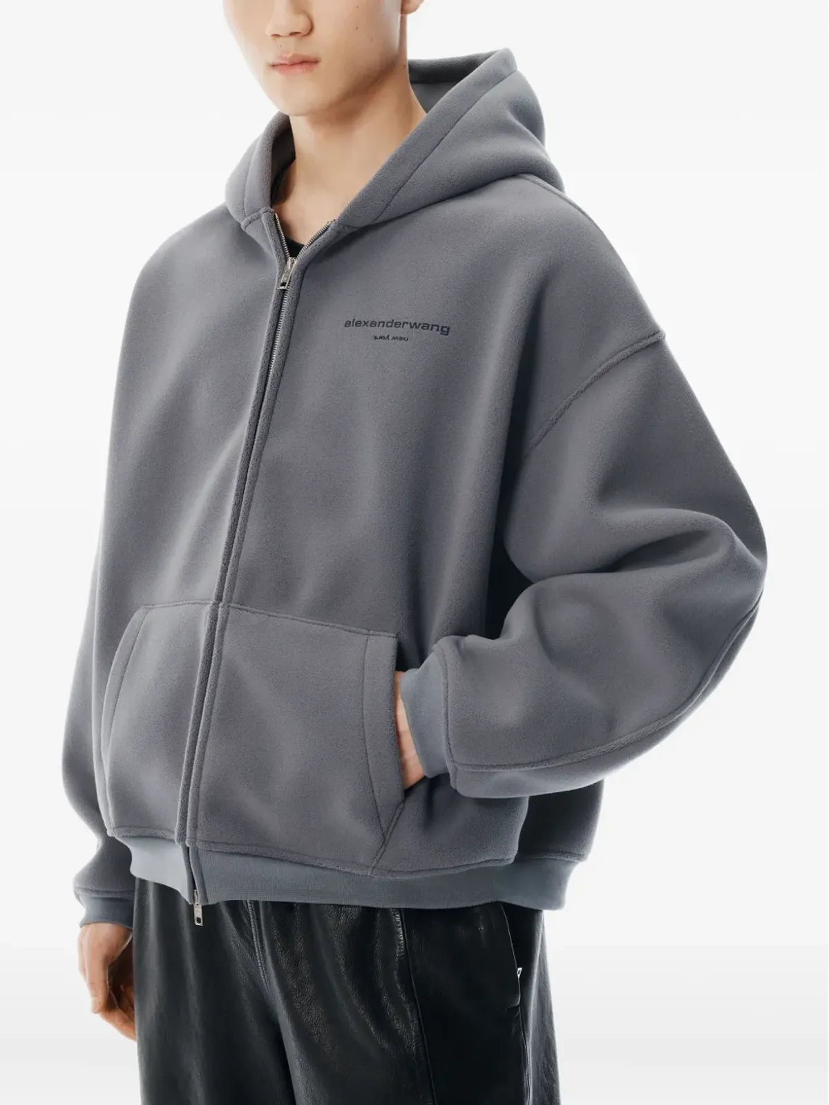 Alexander Wang ロゴディテール ジップアップフーディ - 画像5