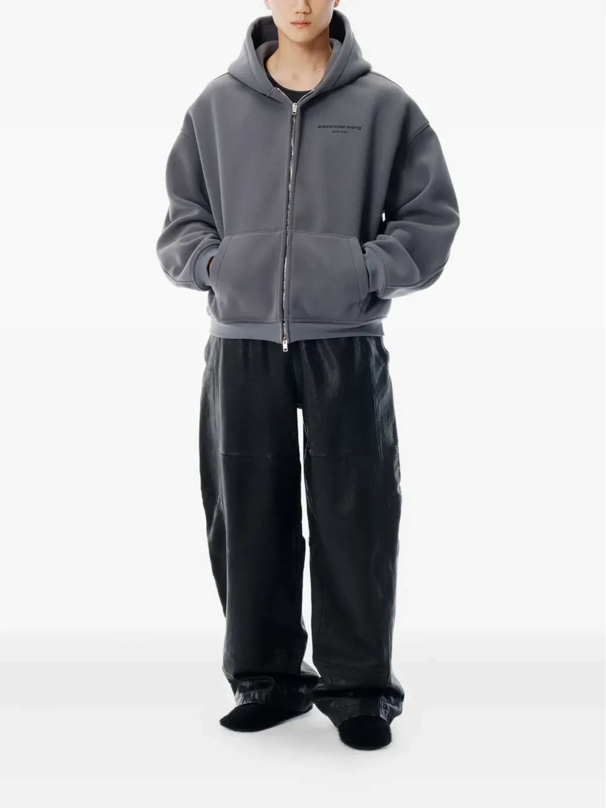 Alexander Wang ロゴディテール ジップアップフーディ - 画像2