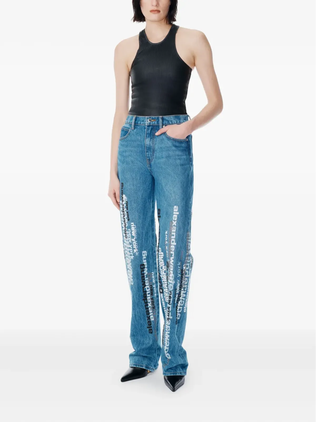 Alexander Wang ロゴプリントデニムジーンズ - 画像3