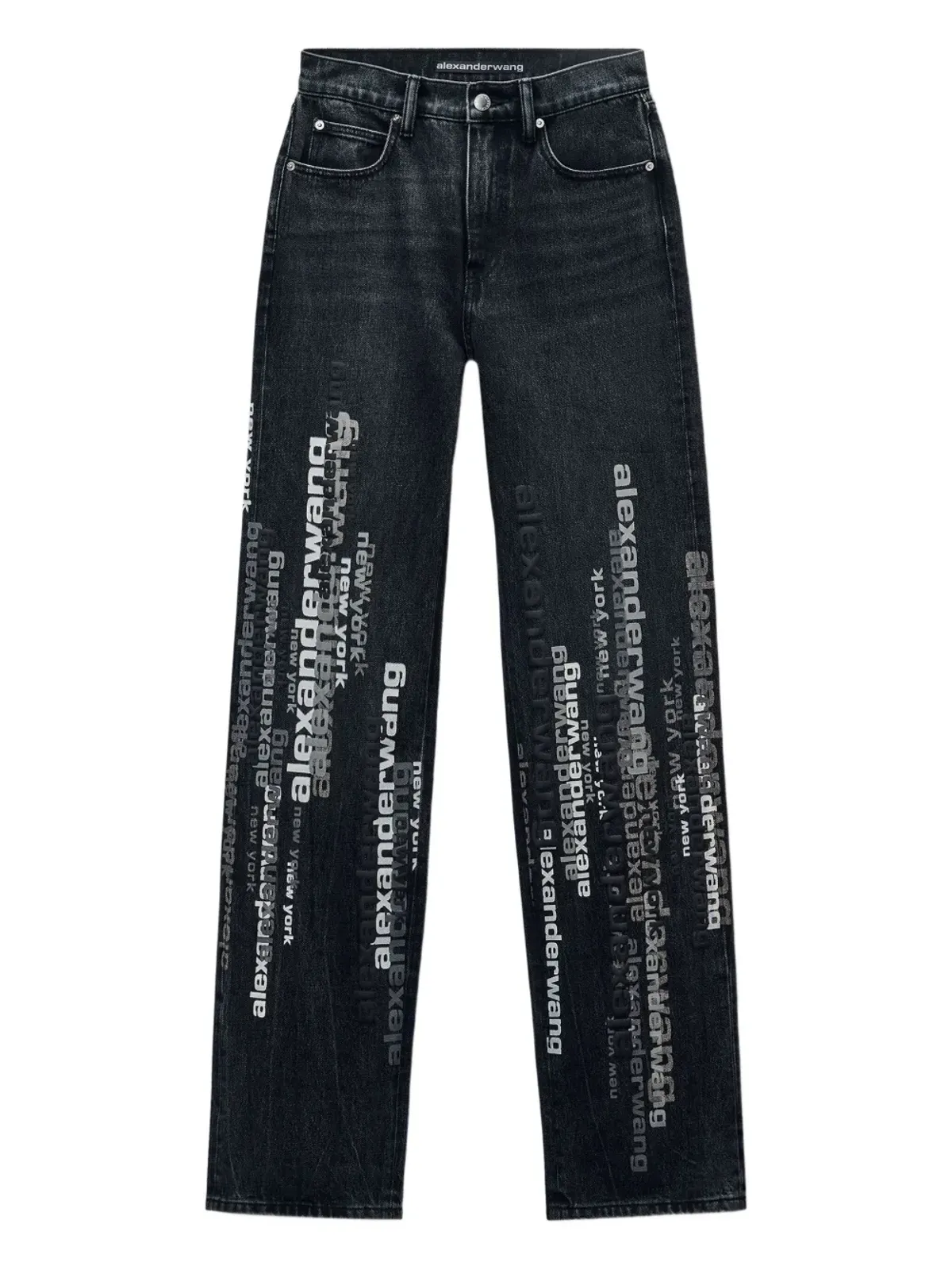Alexander Wang EZロゴプリントジーンズ ブラック - 画像1