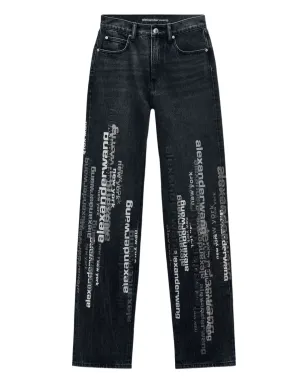 Alexander Wang EZロゴプリントジーンズ ブラック - サムネイル1