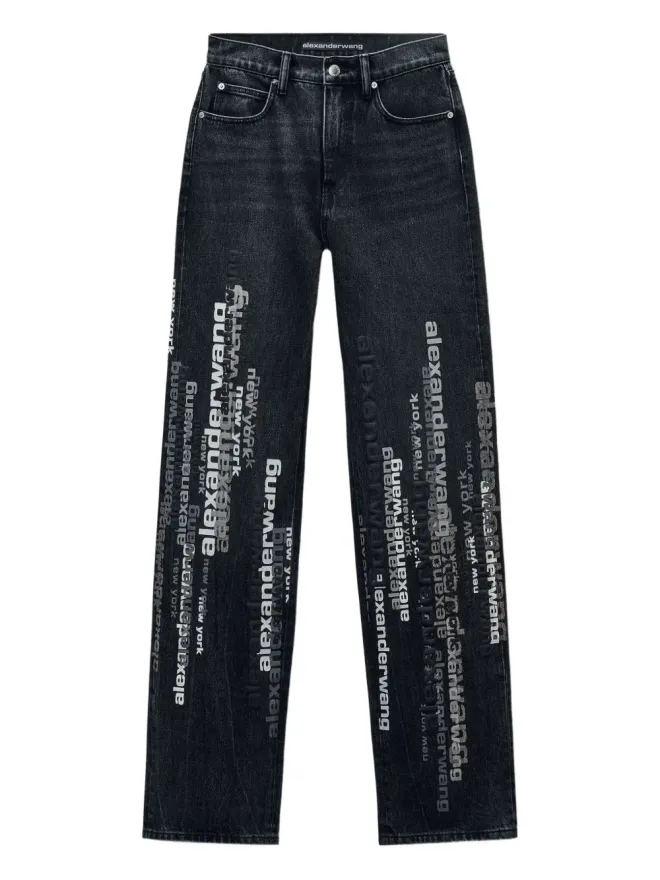 Alexander Wang Alexander Wang EZロゴプリントジーンズ ブラックの商品画像
