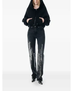 Alexander Wang EZロゴプリントジーンズ ブラック - サムネイル2