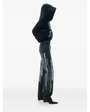 Alexander Wang EZロゴプリントジーンズ ブラック - サムネイル3