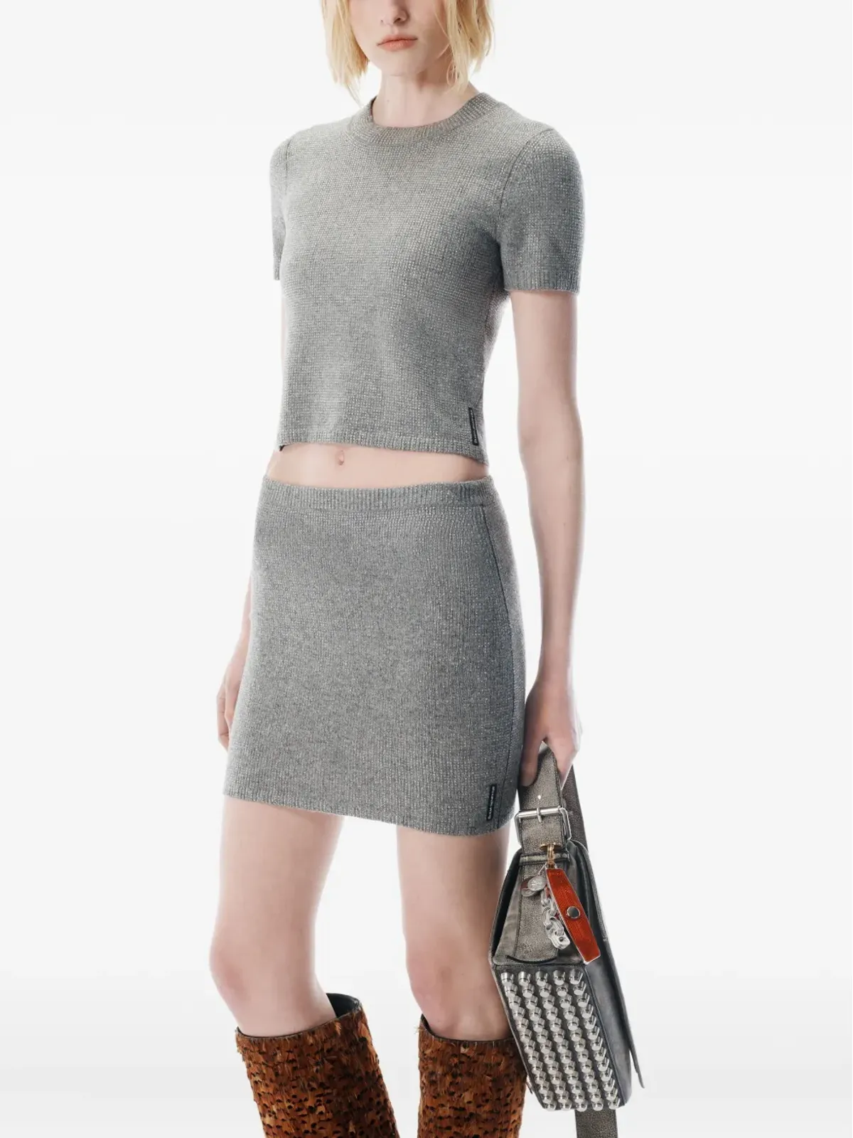 Alexander Wang 装飾入りクルーネックTシャツ - グレー - 画像5