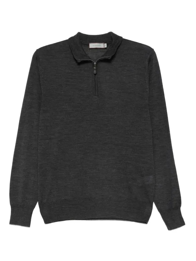 Canali Canali ジップネック ウールセーターの商品画像