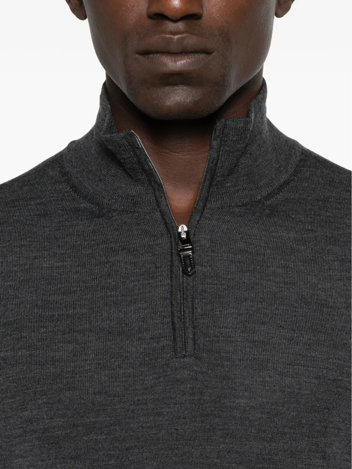 Canali ジップネック ウールセーター - 画像5