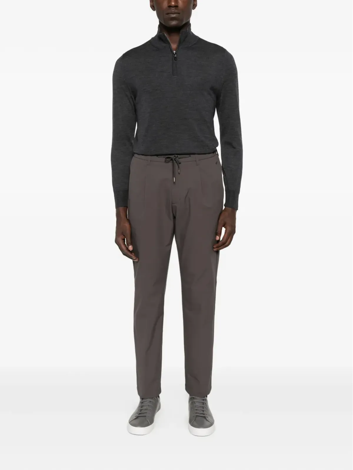 Canali ジップネック ウールセーター - 画像2