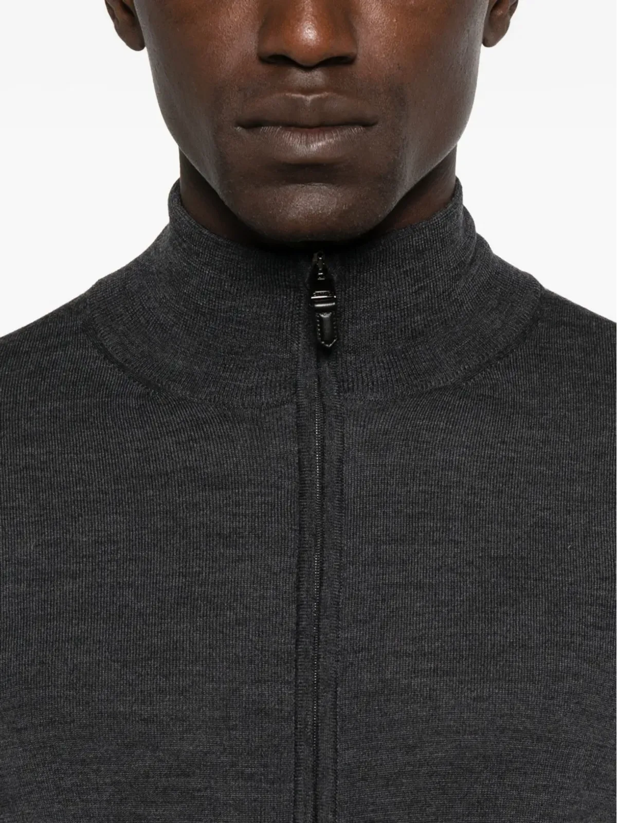 Canali ジップフロント ウール カーディガン - 画像5