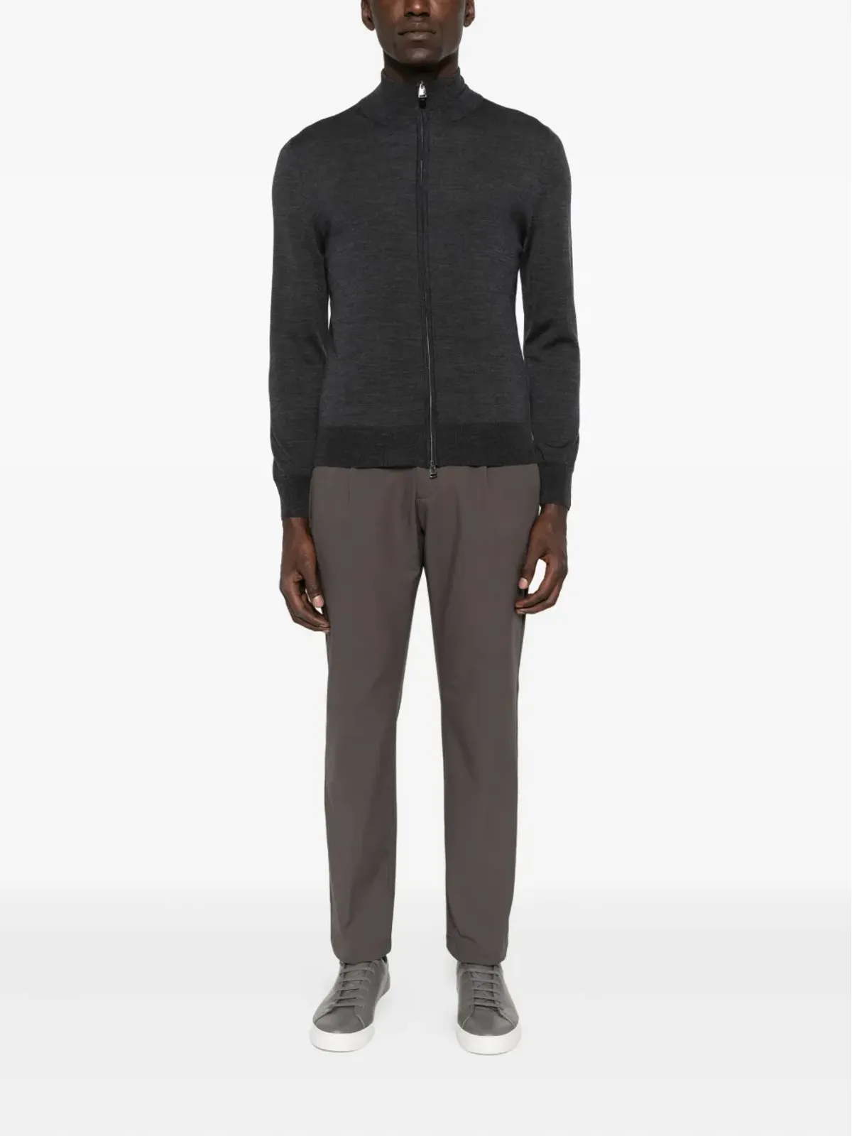 Canali ジップフロント ウール カーディガン - 画像2